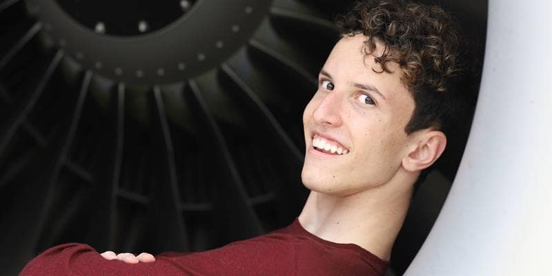 B.S. in Aeronautical Science major Peter Cuthbert (